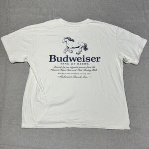 Budweiser Shirt Mens XL White Horse King Of Beers Back Logo Graphic Tee PacSun
